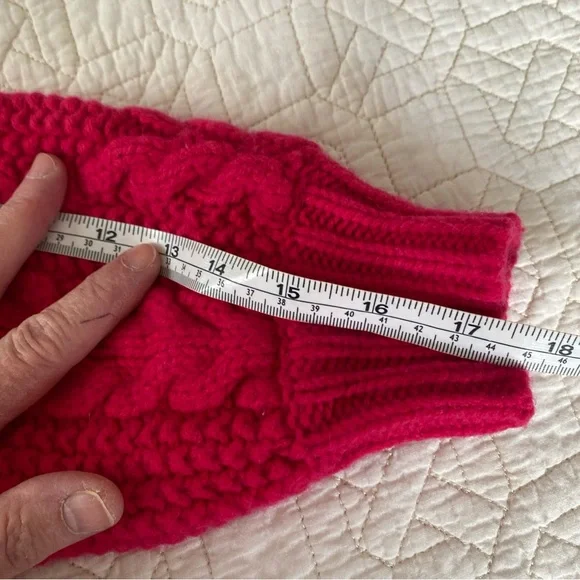 Joie Cherry Red wool Blend cable cropped sweater XS - Picture 7 of 10